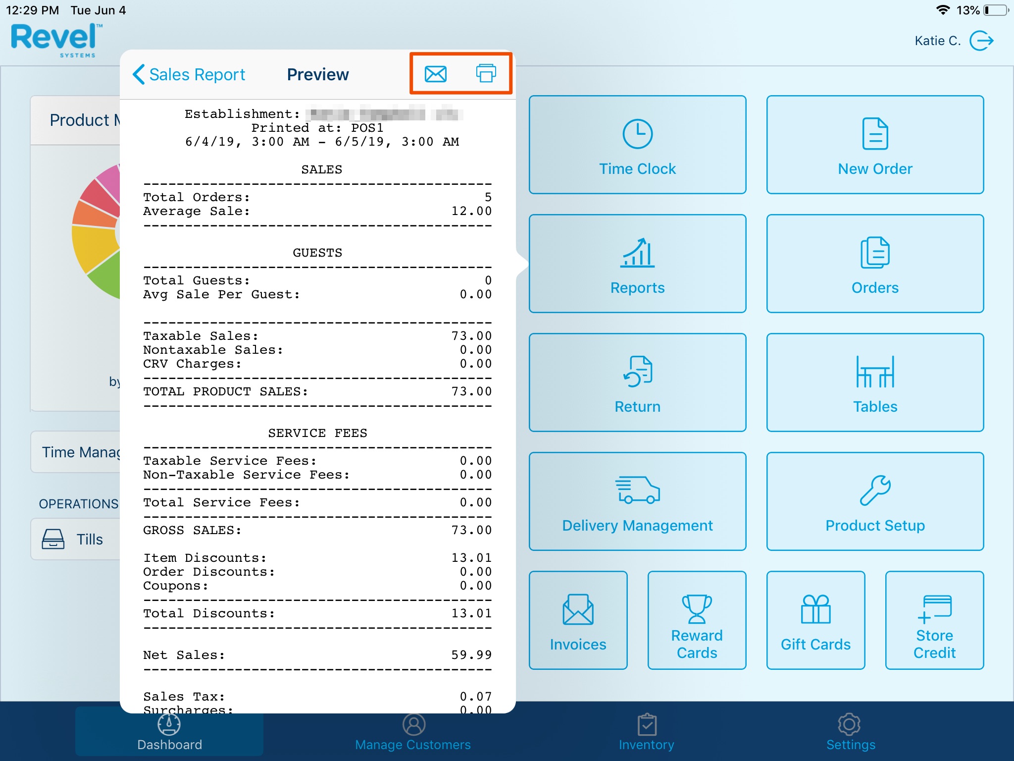 Viewing Reports on the Point of Sale